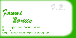 fanni monus business card
